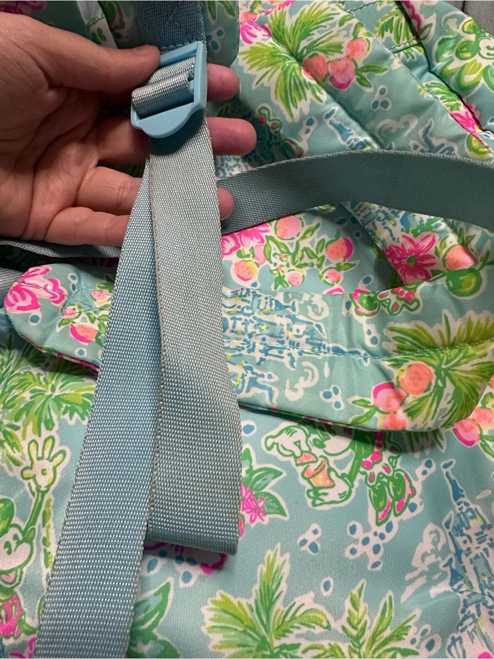 Disney Parks x Lilly Pulitzer Backpack Mickey Minnie Cinderella Castle Tropical - Picture 12 of 13